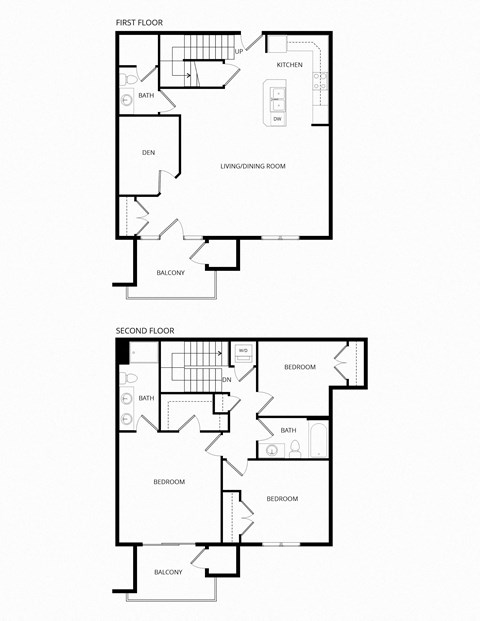 Floor plan for 3 beds, 2 baths, 1687 sqft